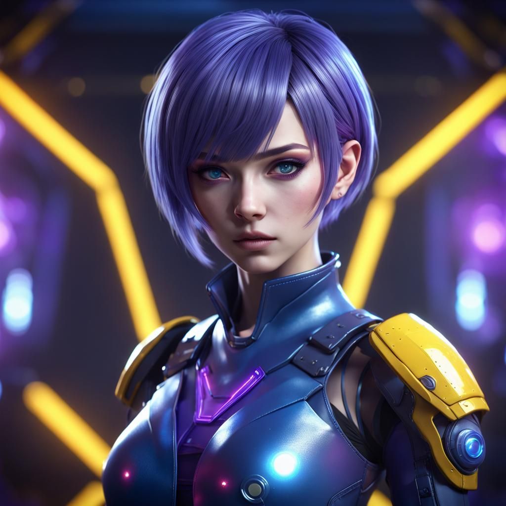 Hyperdetailed Anime Sci-Fi Girl in Hero Shooter Style
