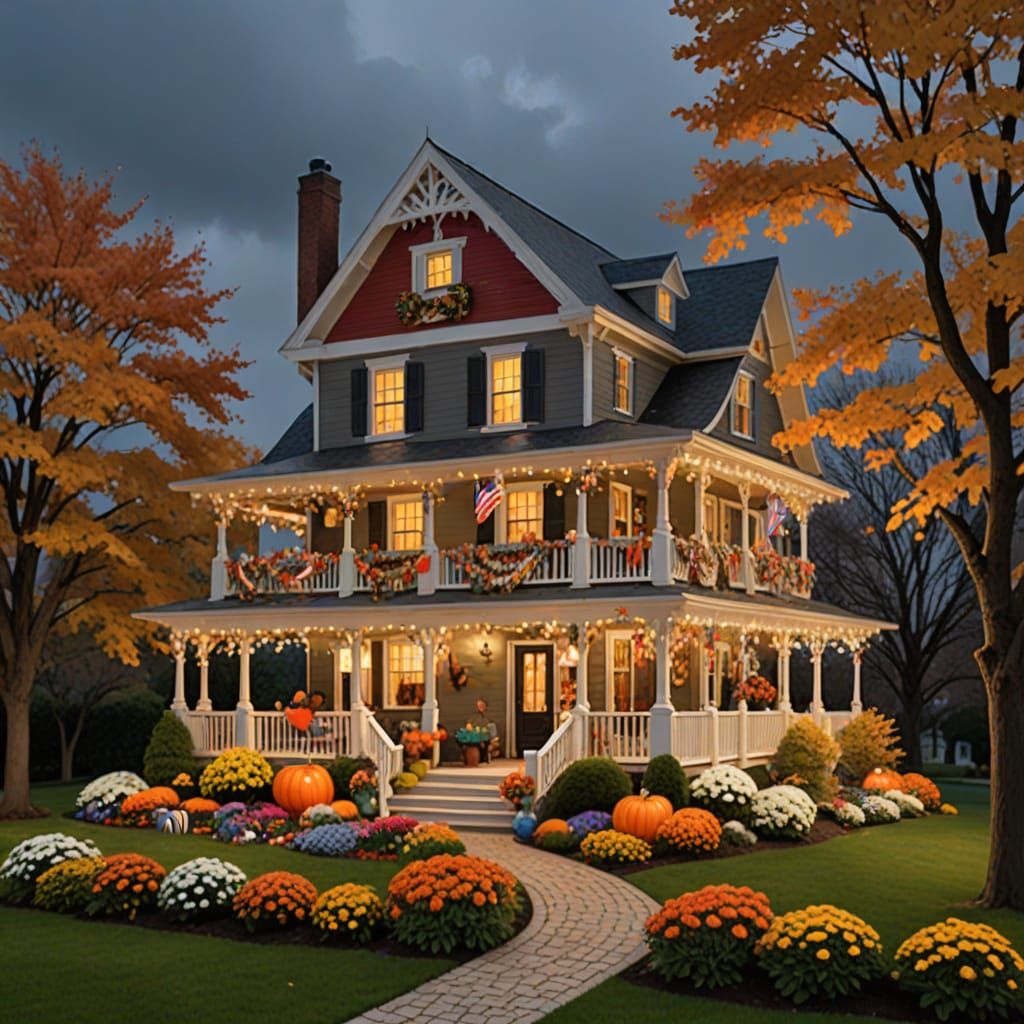 Multilevel House Surrounds Four Seasons in Vibrant Art