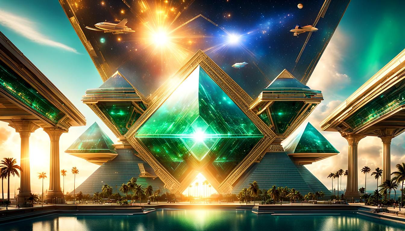 Futuristic City with Dimensional Stargate in Atlantis