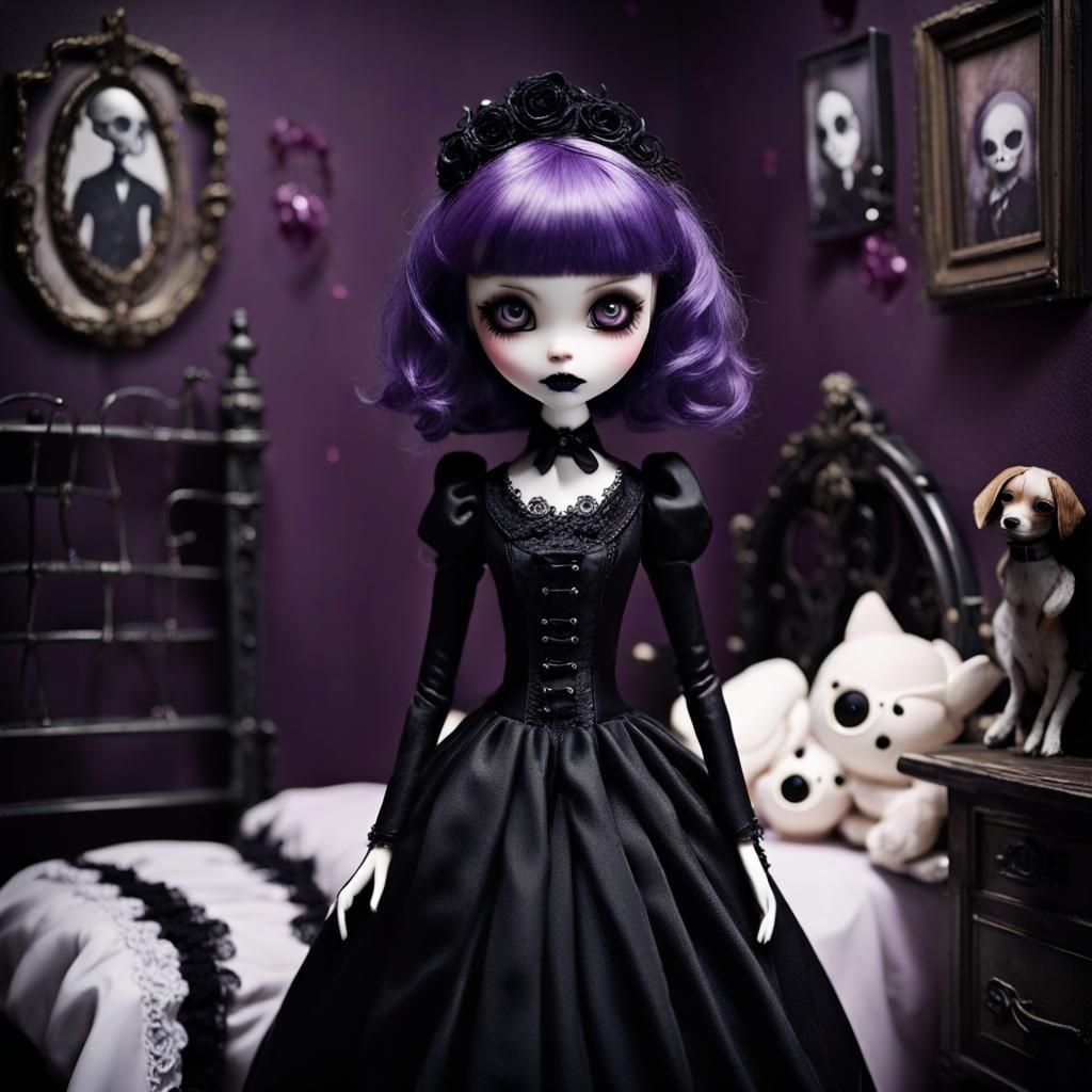 Ethereal Gothic Doll in Dark Fantasy Style