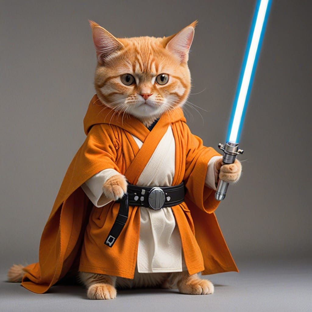 Furry Jedi Warrior with Light Saber