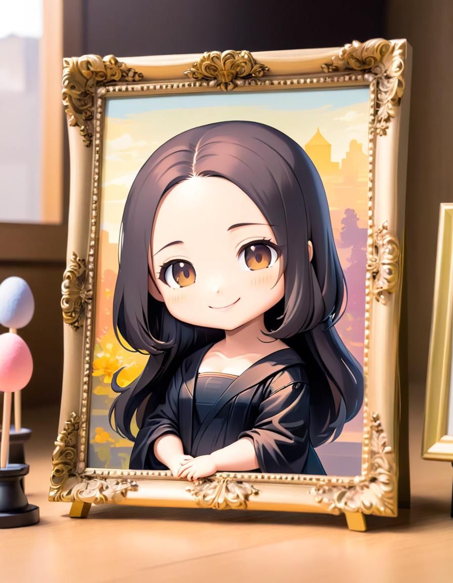 Chibi Mona Lisa in Anime Style