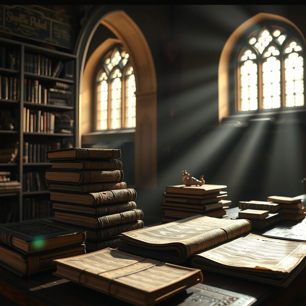 Medieval Library Shines in Golden Magic Hour