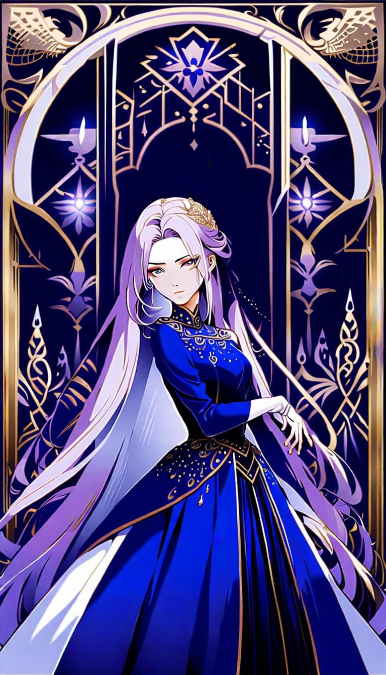 Anime Illustration of Christina Beltrum in Royal Gown