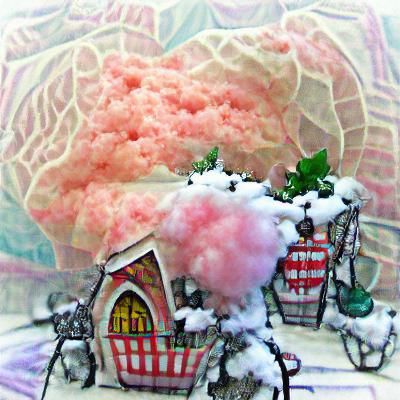 Enchanted Pastel Gothic Bakery in Winter Wonderland
