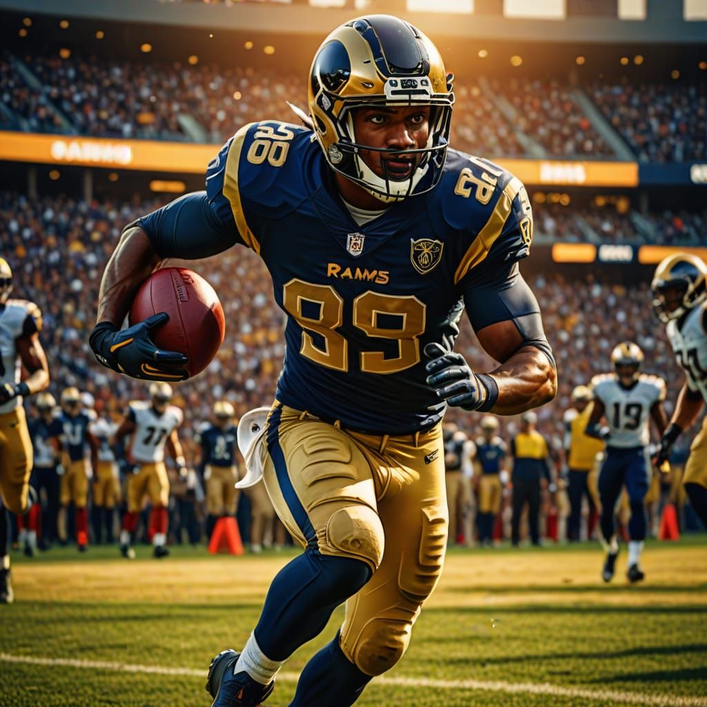 St. Louis Rams Player: Vibrant Digital Art
