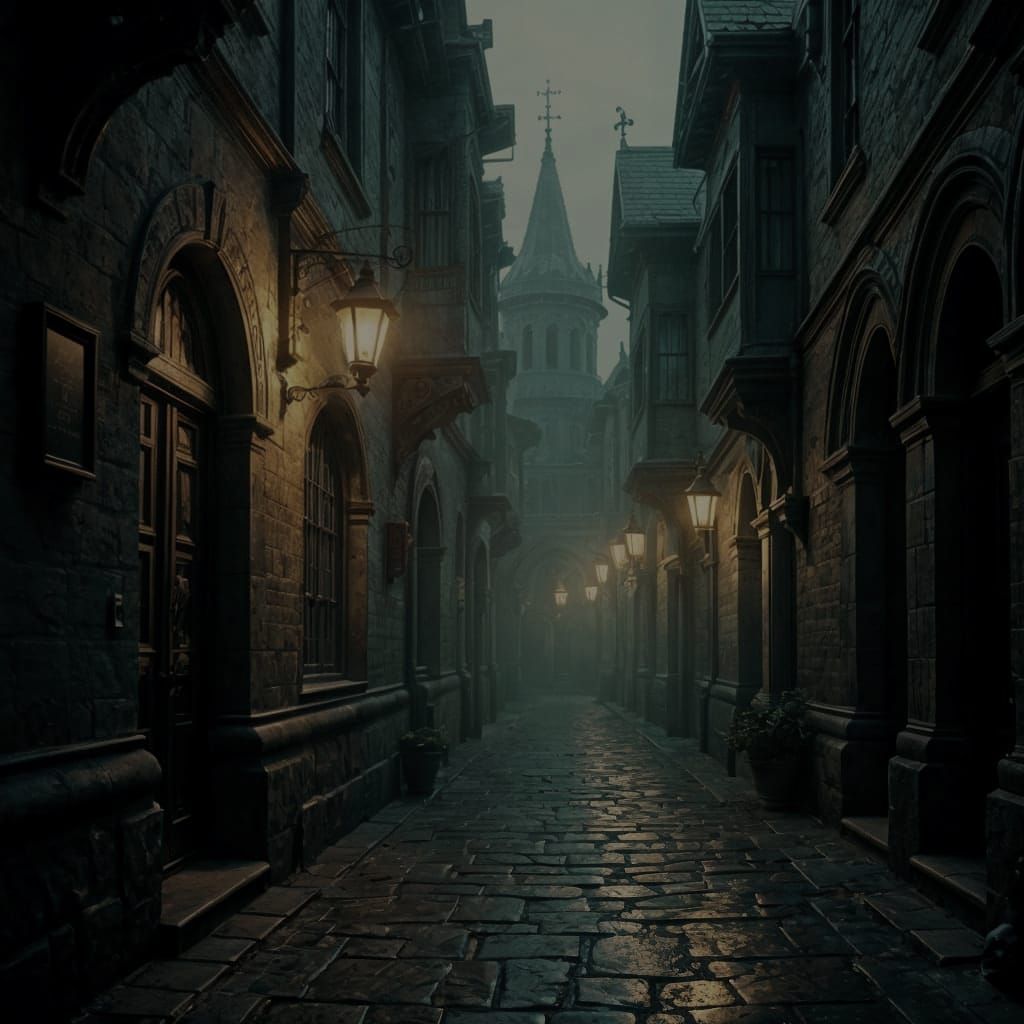 Gothic Victorian Gaslight in Detailed Matte Painting