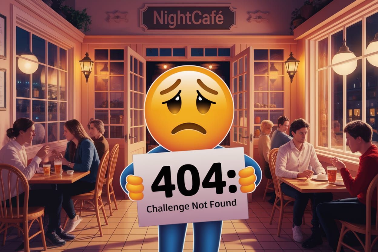 Emotional Night Café Scene in Vibrant Digital Art