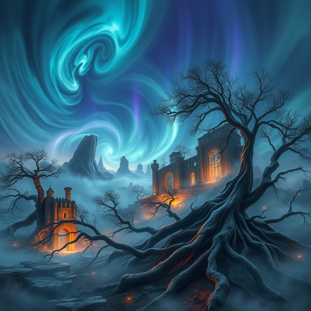 Mystical Realm Reborn in Dreamlike Aurora