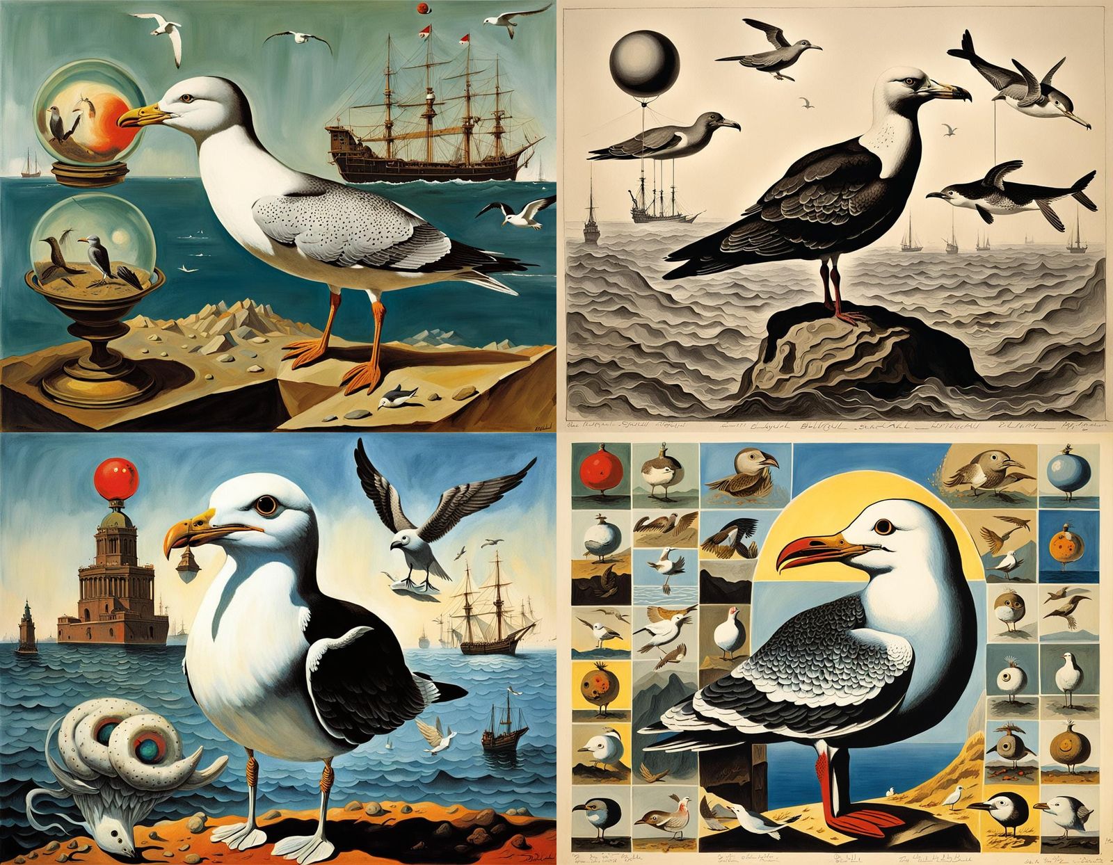 Grotesque Seagull Hybrid: A Surrealist Experiment