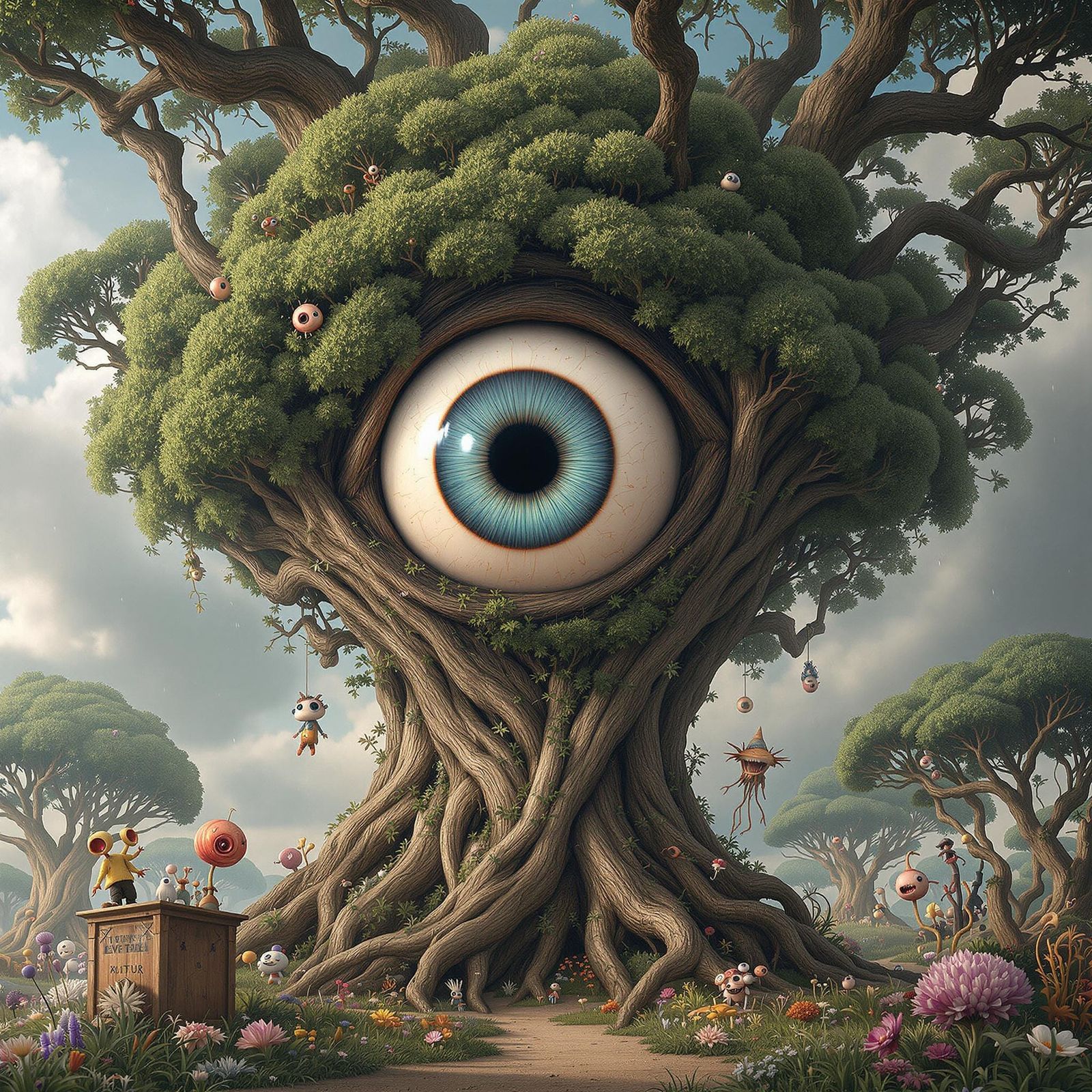 Ethereal Treehouse of Whimsy in Gothic Surrealism