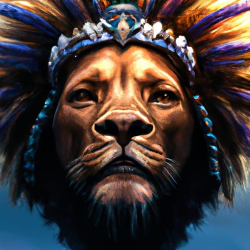Lion King Portrait in Hyperdetailed Digital Art Style