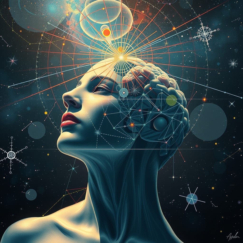 Holographic Astral Cosmic Illustration by Amaringo