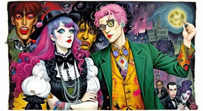 Vampires in Love: A Dark Fantasy Artwork