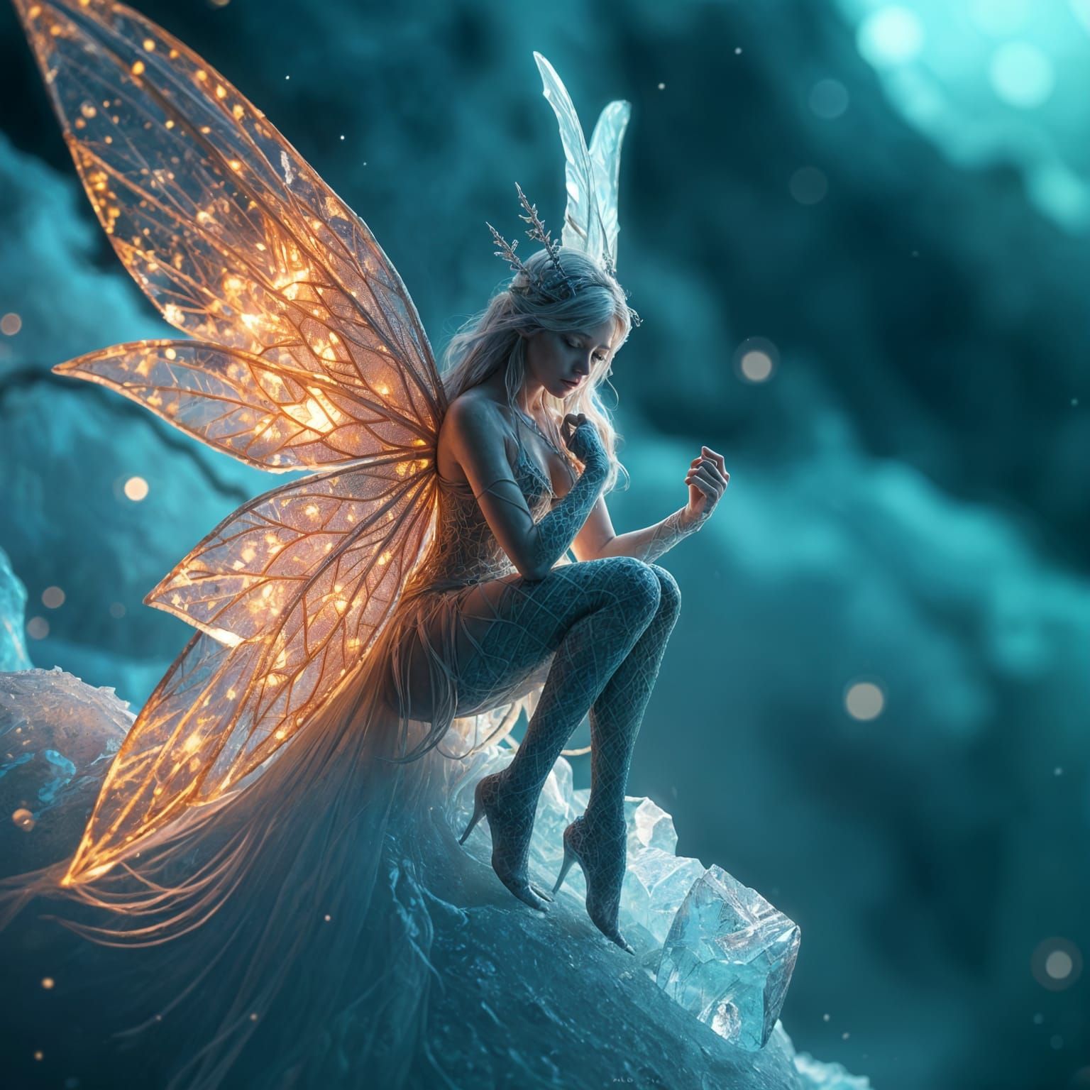 Icy Fairy Art Nouveau Style