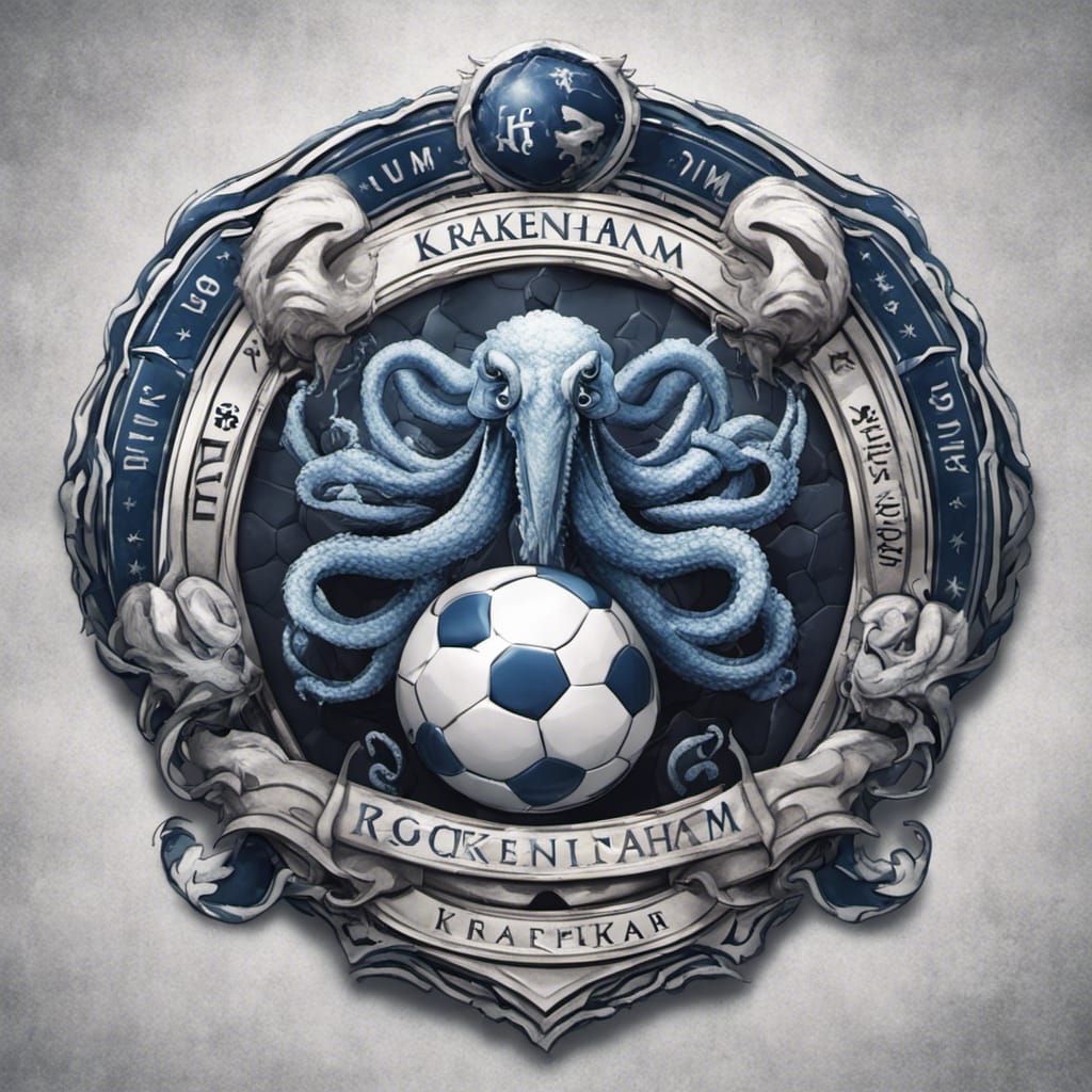 Kraken Soccer Team Badge in Digital Painting Style