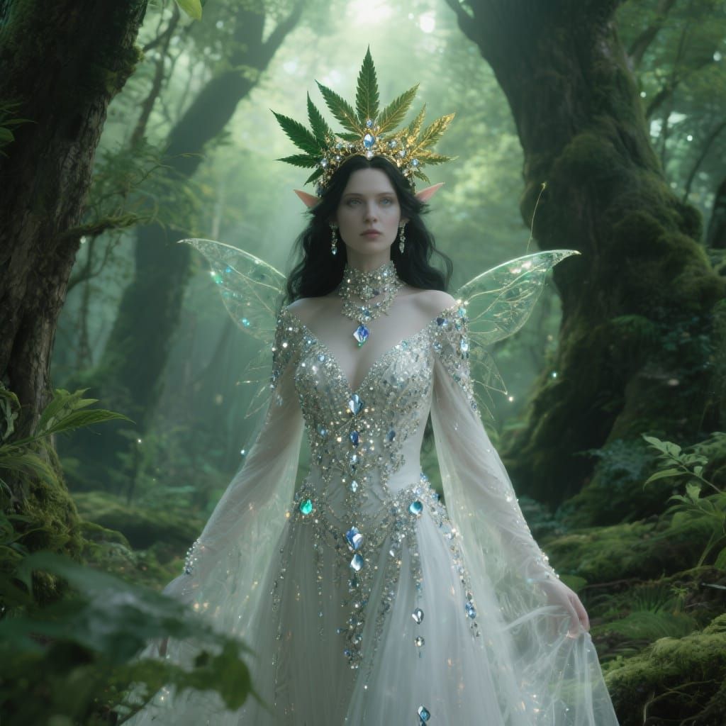 Ethereal Faerie Queen in Enchanted Forest