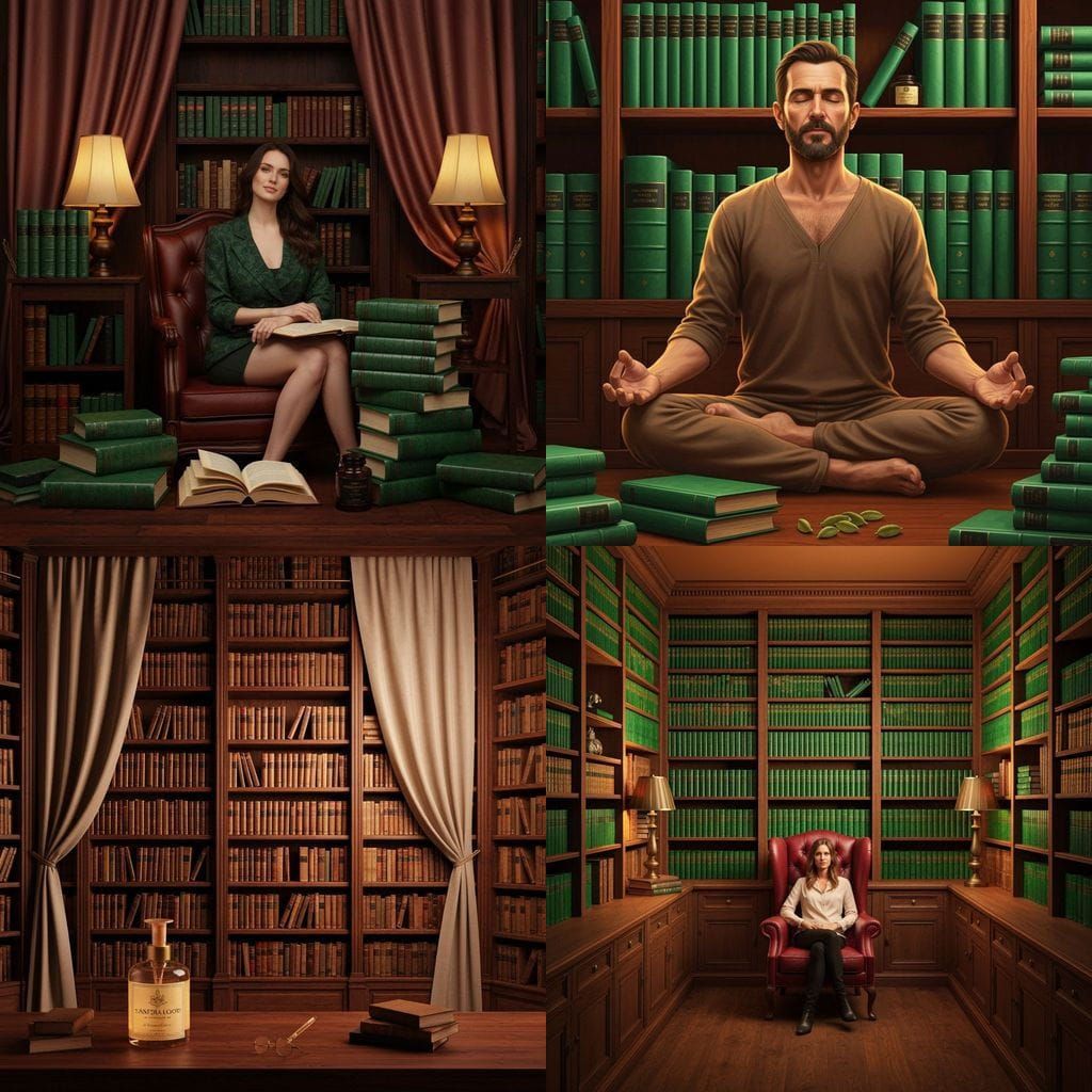 Step into a sanctuary of deep, rich hues - walls lined with ...