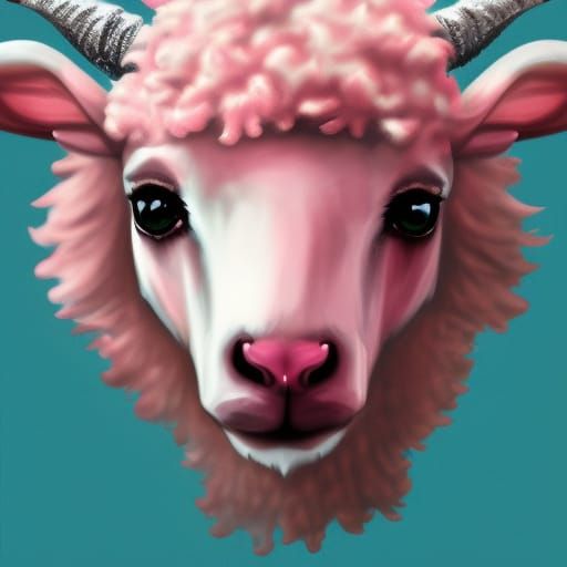 Cute Pink Sheep in Wolf Costume