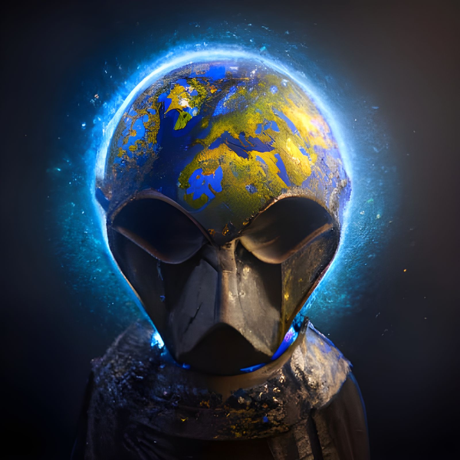 Earth as Darth Vader in Detailed Matte Painting