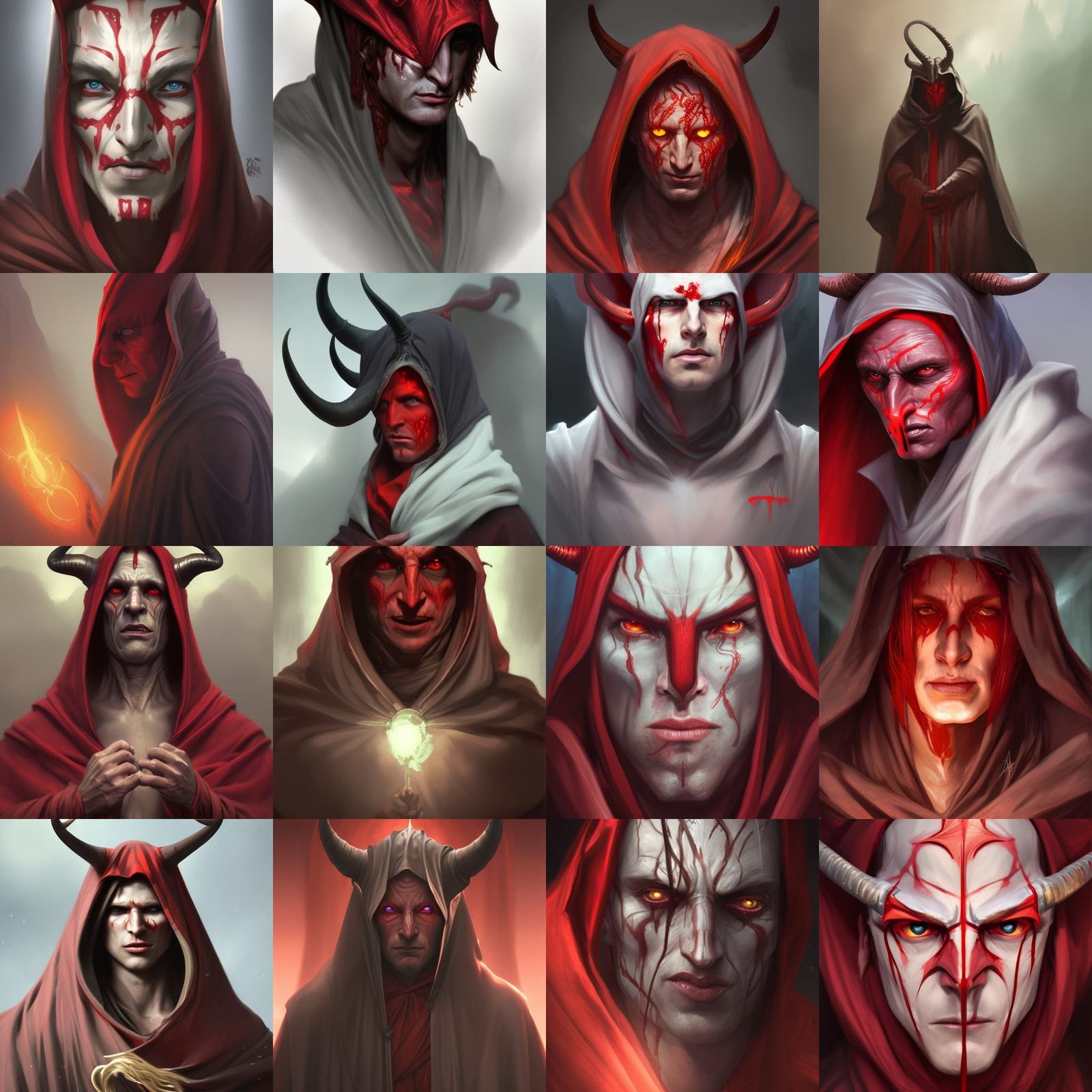 Cloaked Tiefling Portrait in Hyperdetailed Style