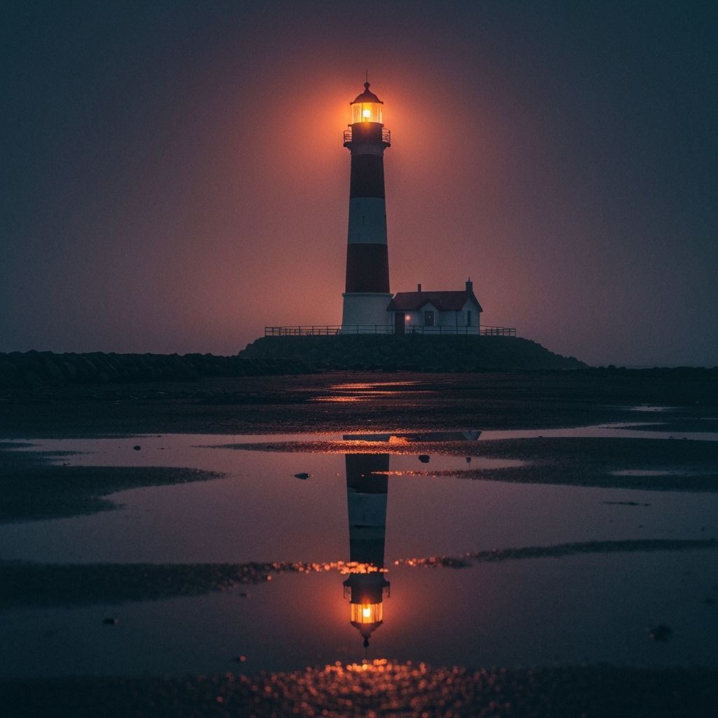 Lighthouse on Misty Coast: Moody Film Still