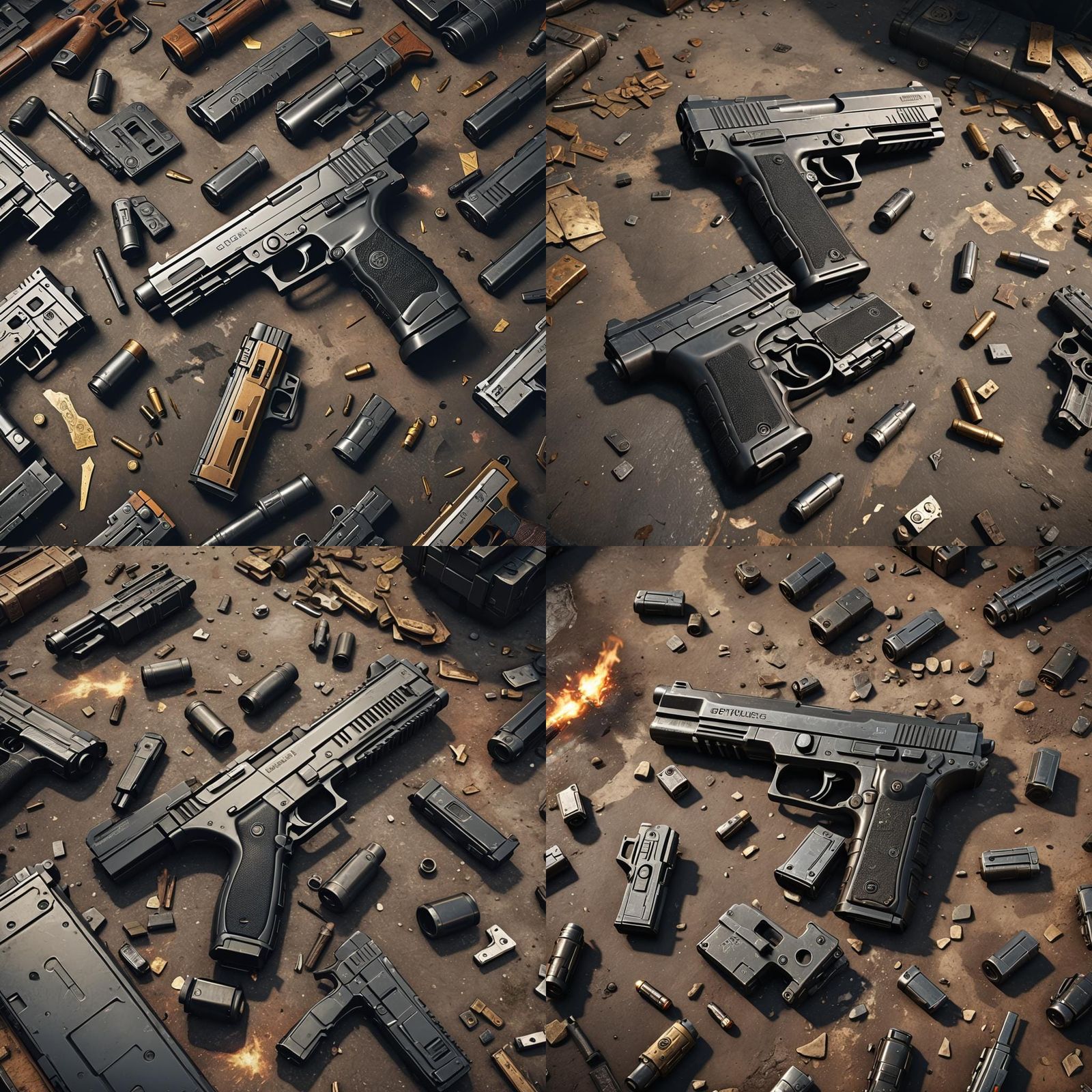 Detailed 3D Pistol Render in Cinematic Style