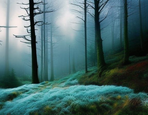 Mystic Rainbow Kitten in Misty Scottish Highlands