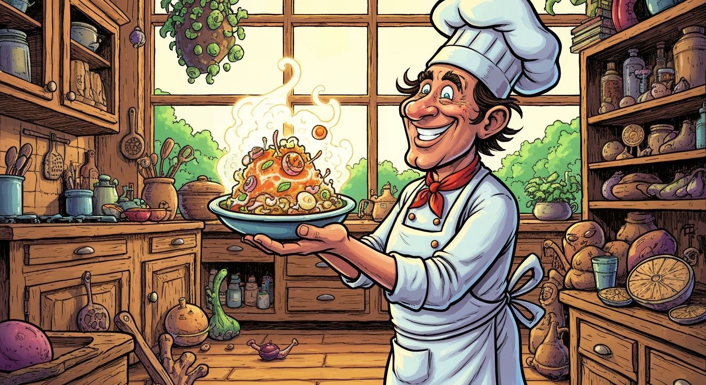 Whimsical Chef Presents a Fantastical Comic Book Dish