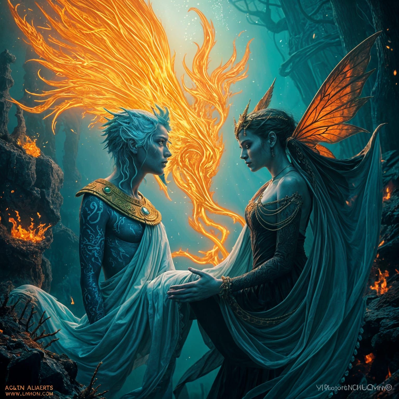 Elemental Battle: Fire Fairy vs Water Mage