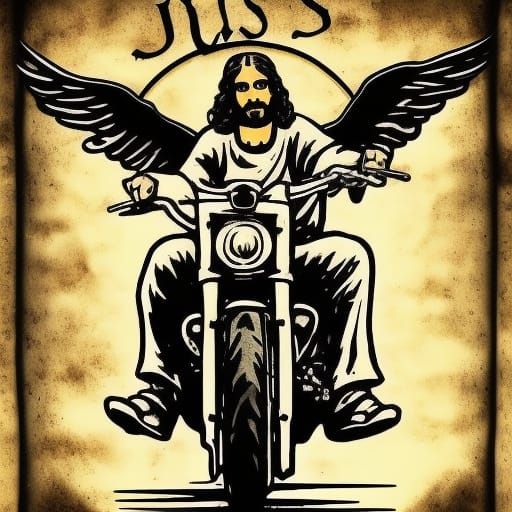 Jesus Christ Rides a Harley Davidson Against Evil