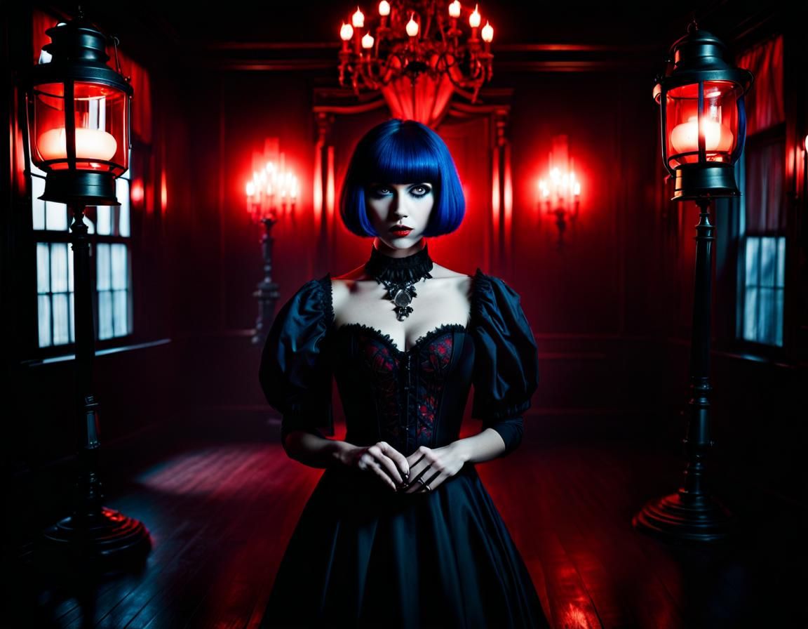 Eerie Bride in Haunted House, Film Noir Style