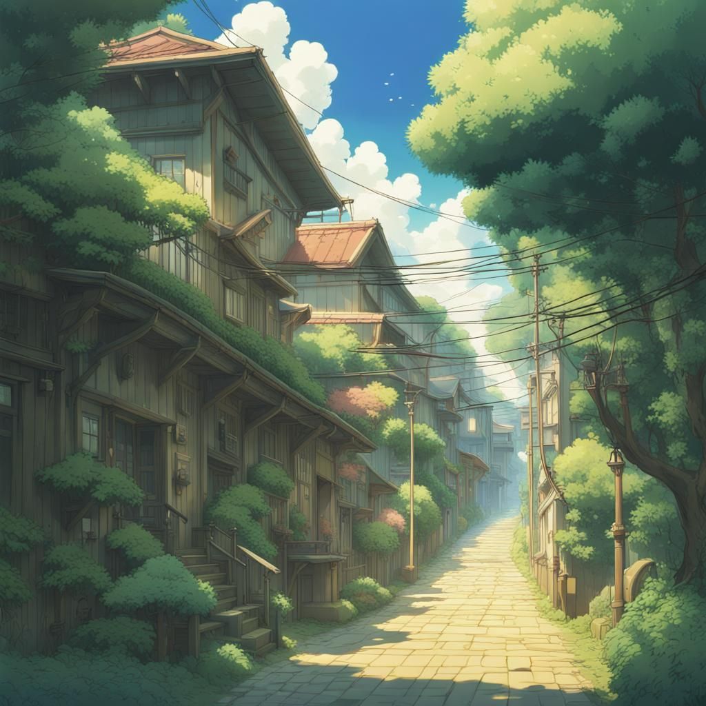 Anime-Inspired Fantasy Background with Natural Lighting