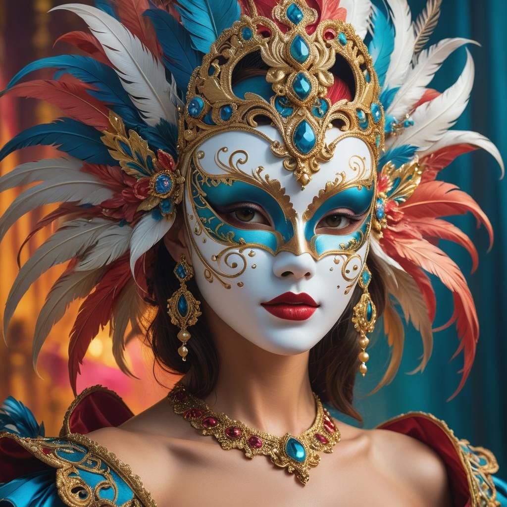 Ornate Venetian Mask at Masquerade Ball