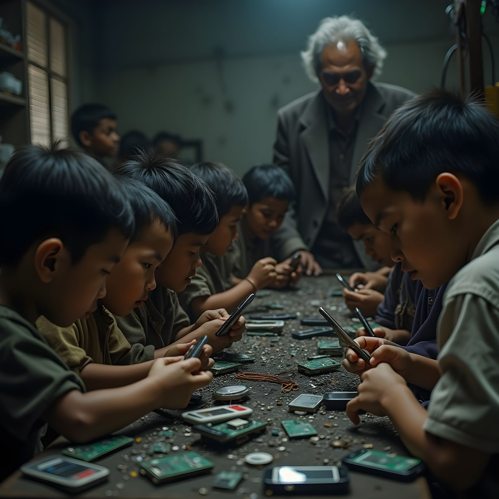 Dark Factory: Child Labor in Hyperrealistic Style