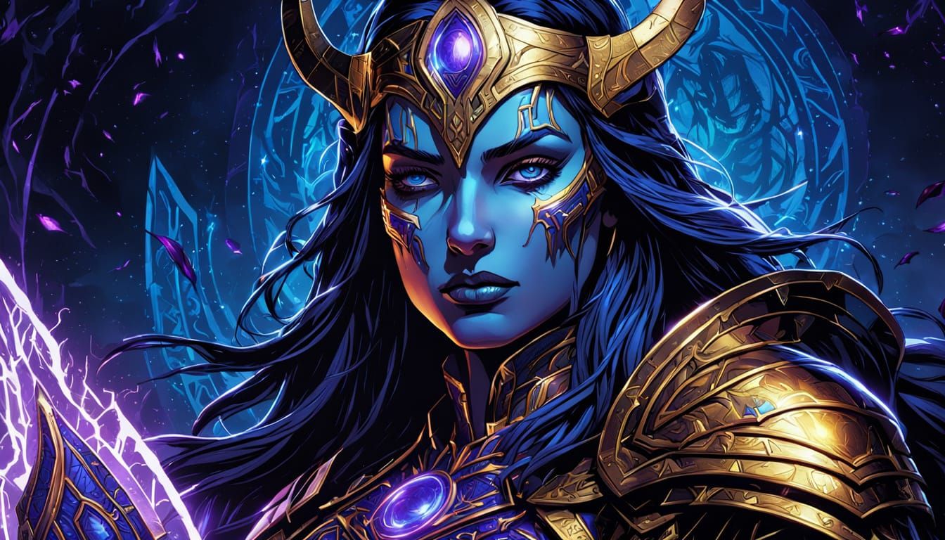 Goddess Lucidia in Comic Book Art Style