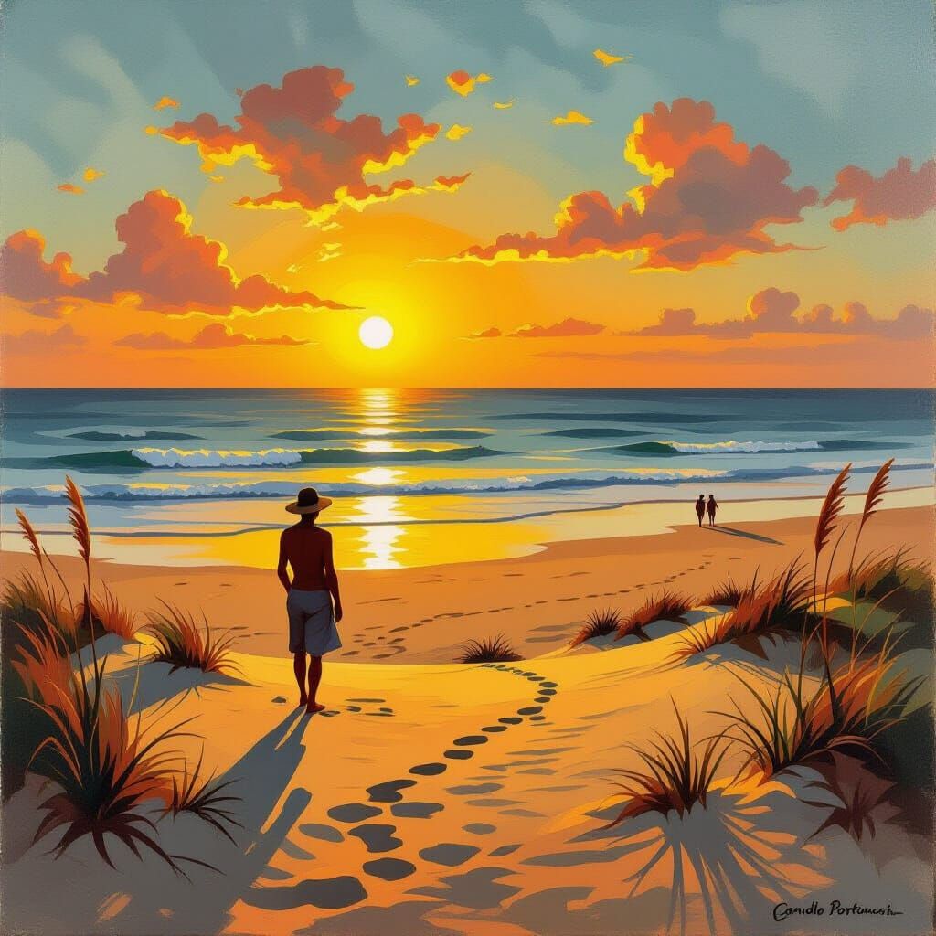 Brazilian Sunrise Over Dunes in Vibrant Colors