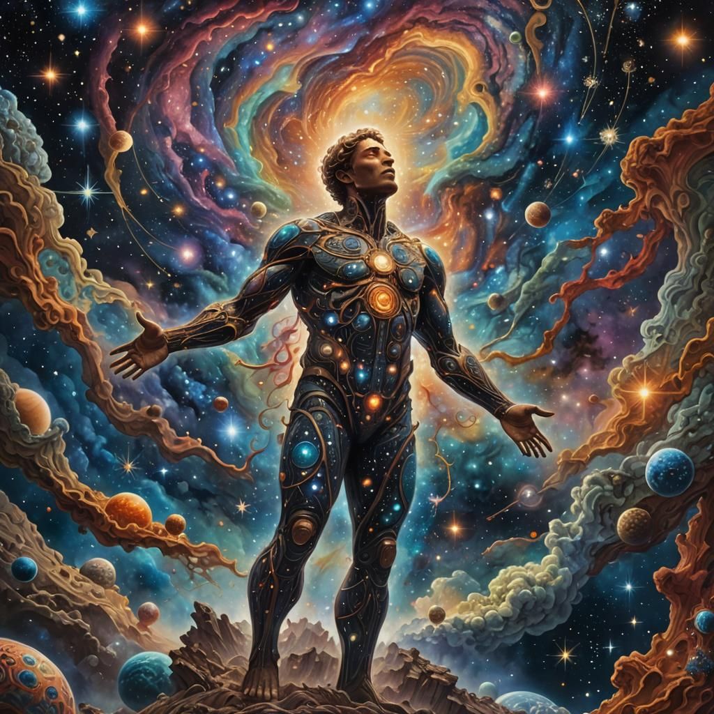 Cosmic Rebirth: A Surreal Celestial Artwork