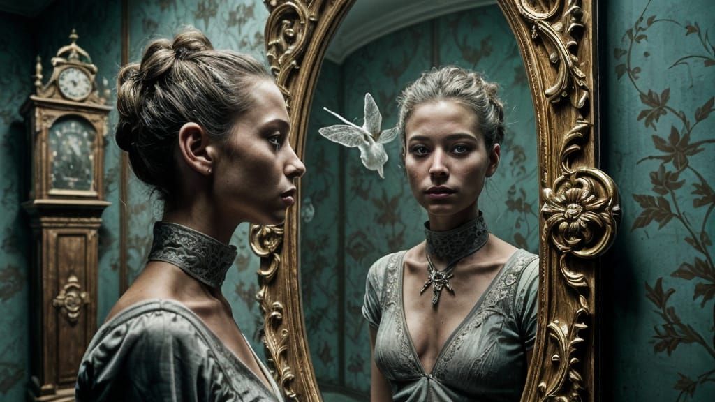 Ethereal Portrait in Tarnished Gold and Velvet