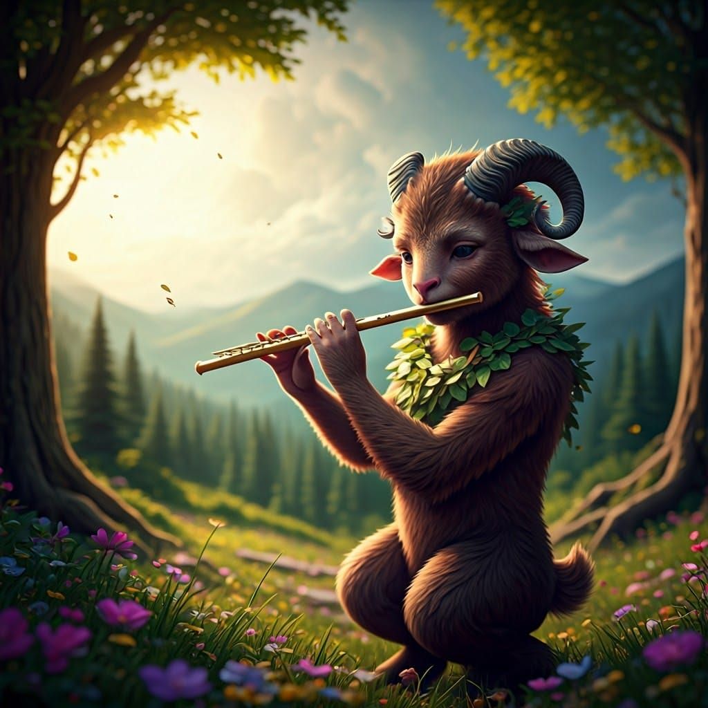 Faun's Golden Flute in Enchanted Forest