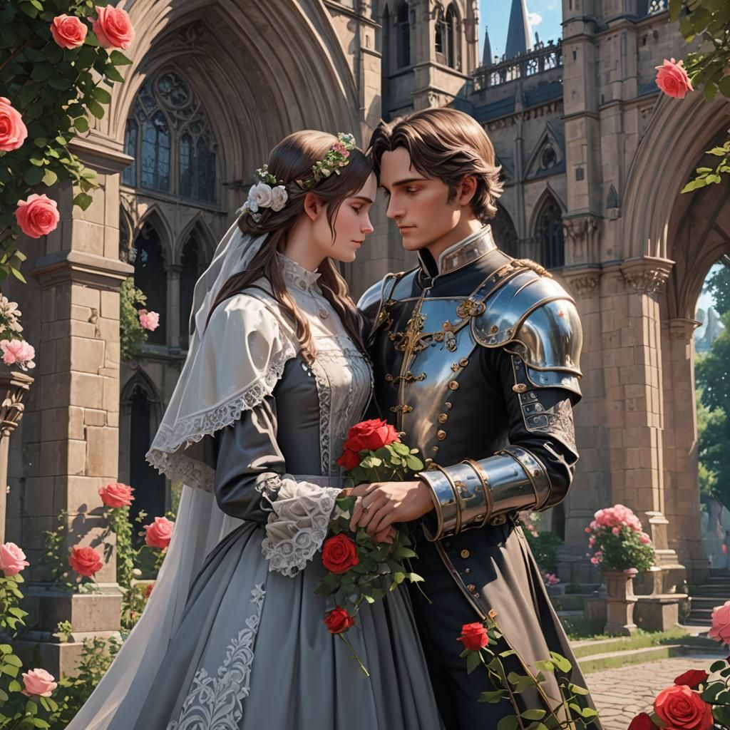 Ludwig and Elisabeth Embrace: 3D Anime Art