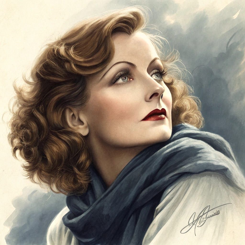 Greta Garbo in Elegant 1920s Style