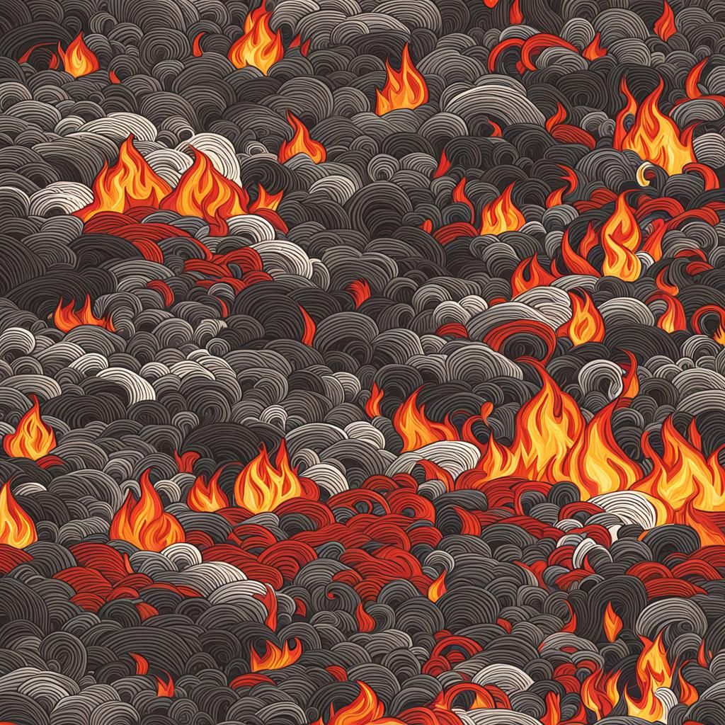 Abstract Fire Design: Minimalist Flames and Embers