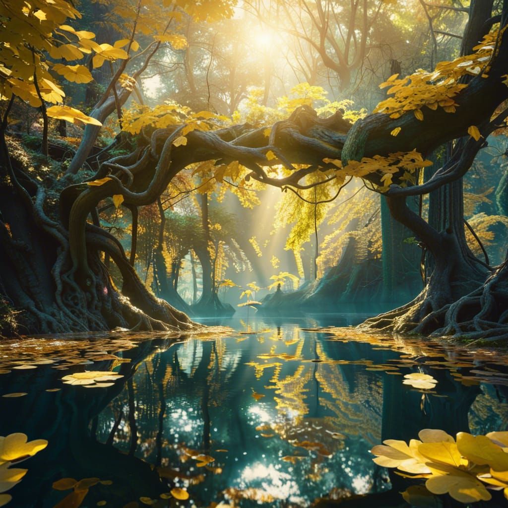 Magical Pool in Fantasy Forest: Film Still