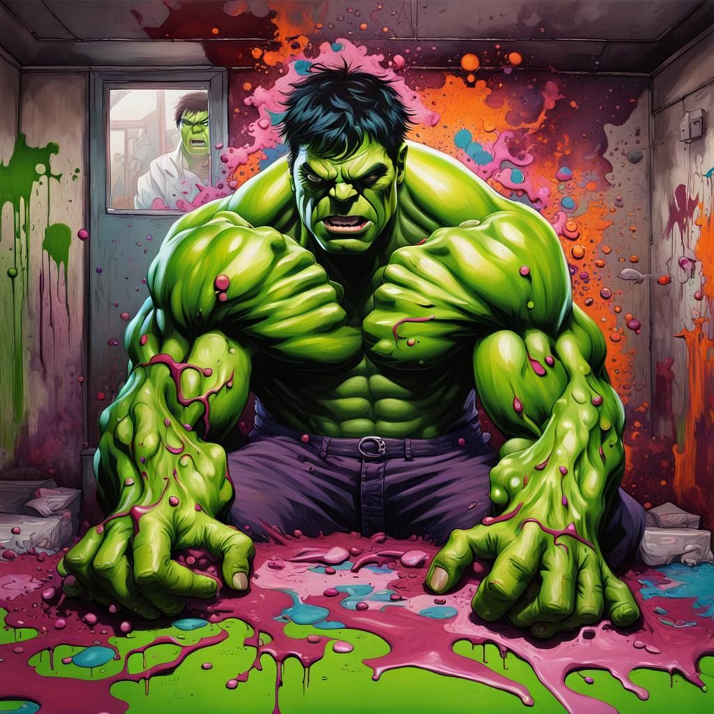 Hulk Confronts Dexter: Graffiti Art Face-Off