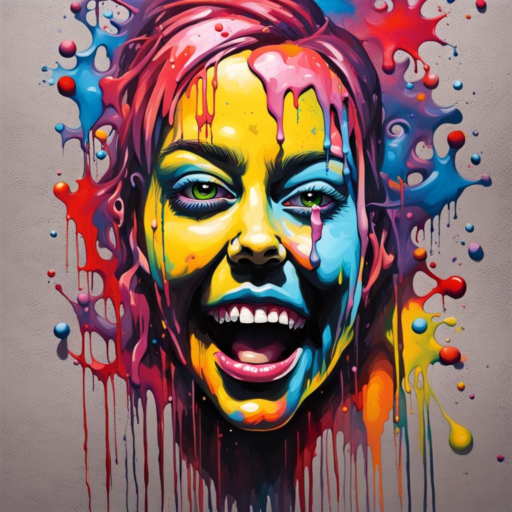 Passive-Aggressive Happy Person in Graffiti Art