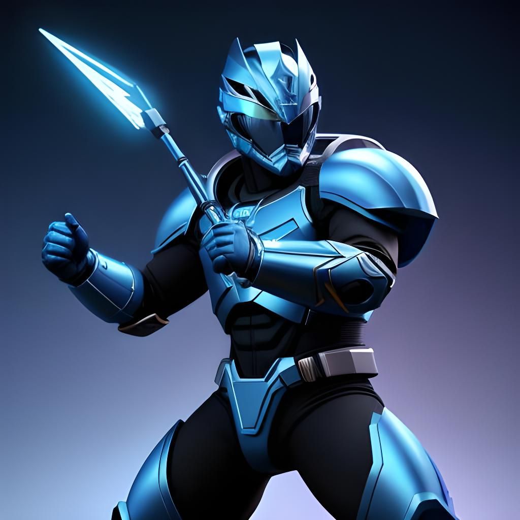 Magical Blue Power Ranger, 3D Digital Art