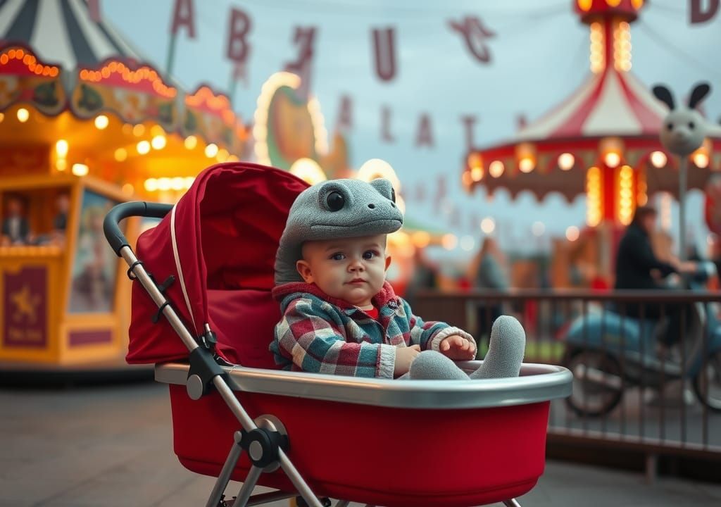 Loch Ness Monster Toddler at a Funfair