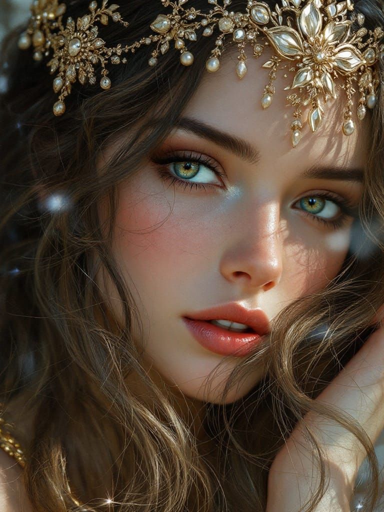 Elegant Medieval Goddess in Digital Art