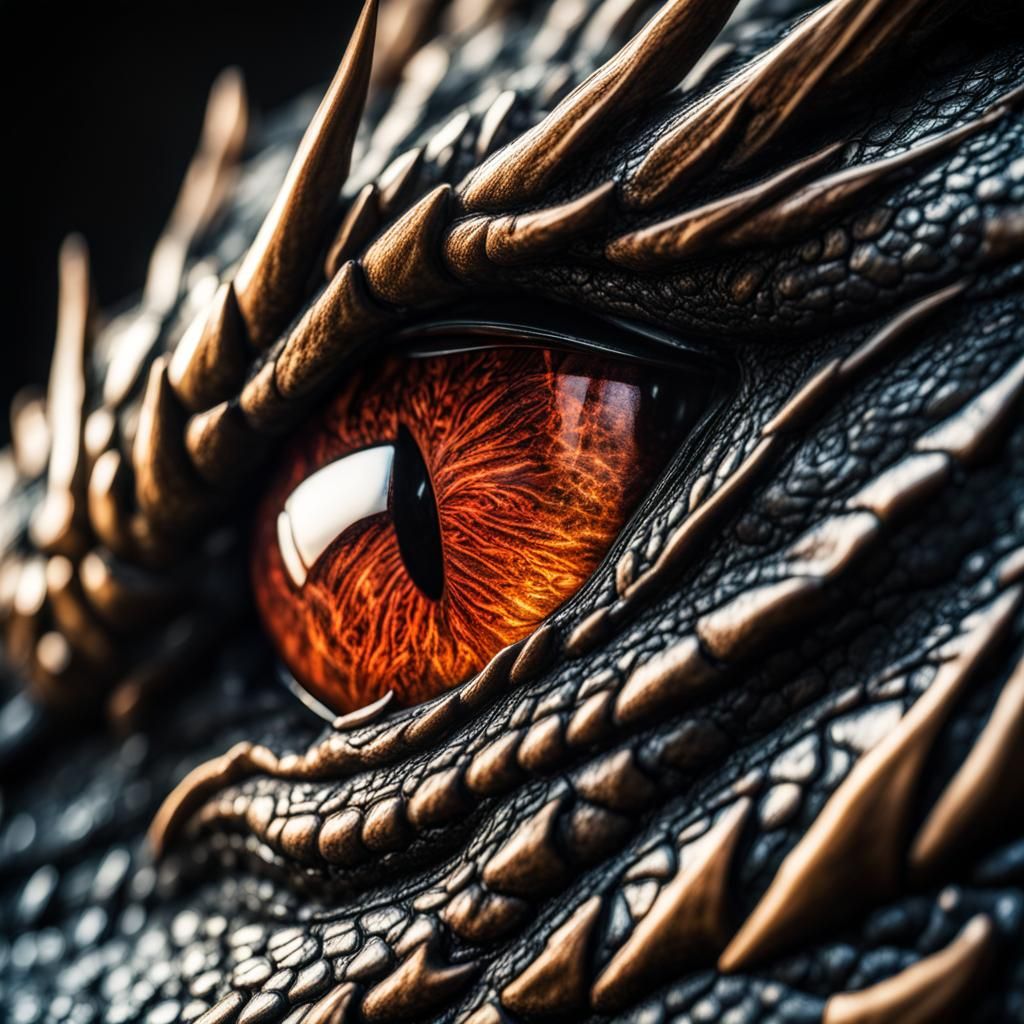 Hyperrealistic Dragon Eye in High Definition